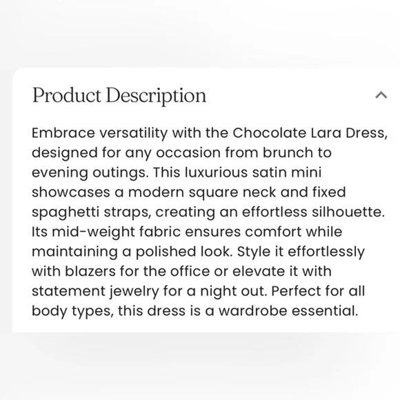 TUCKERNUCK Chocolate Satin Lara Mini Dress NWT Size 4 - Picture 9 of 10